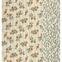 Double gaze matelassée double face motif fleurs champêtres