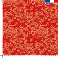 Dragon chinois - Fond rouge