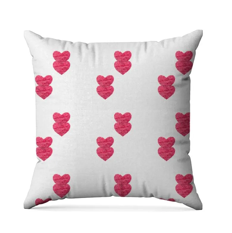 Duo coeurs roses - Fond blanc