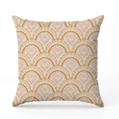 Ecailles gaufrées coeurs - Fond beige