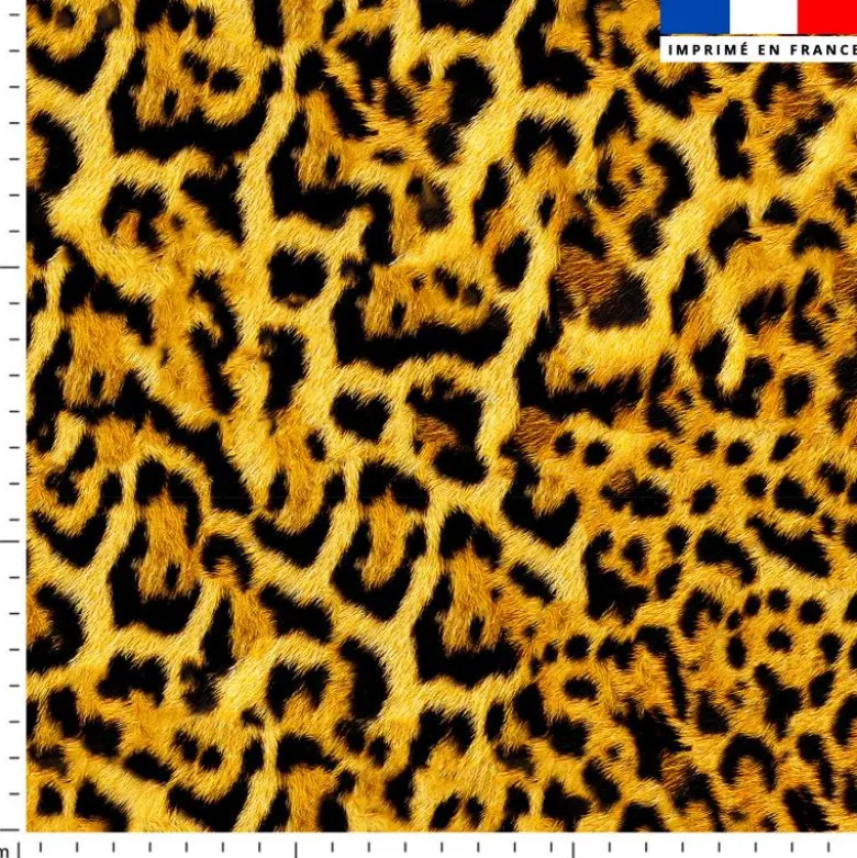 Effet fausse fourrure léopard - Fond jaune