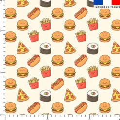 Fast food kawaii - Fond écru