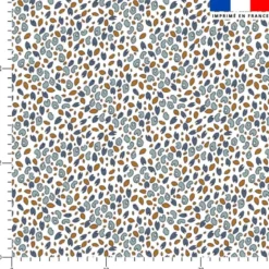 Feuillage fantaisie vert et bleu - Fond blanc - Création Lucie OBATON