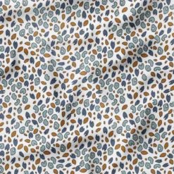 Feuillage fantaisie vert et bleu - Fond blanc - Création Lucie OBATON