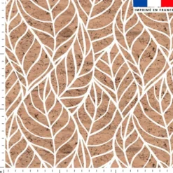 Feuille effet texture liège - Fond beige