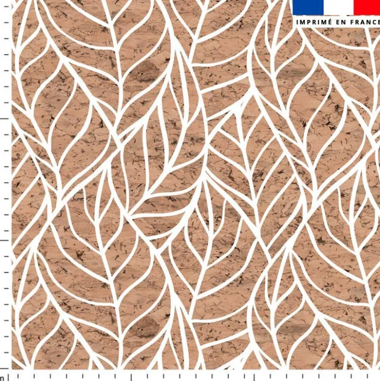 Feuille effet texture liège - Fond beige