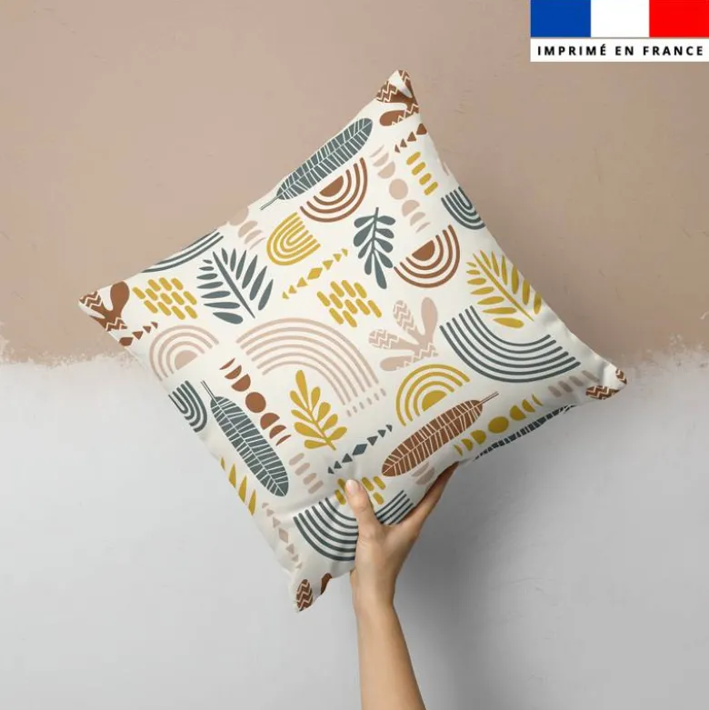Feuilles abstraites Zanzibar - Fond beige