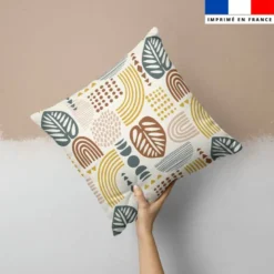 Feuilles et formes abstraites Zanzibar - Fond beige