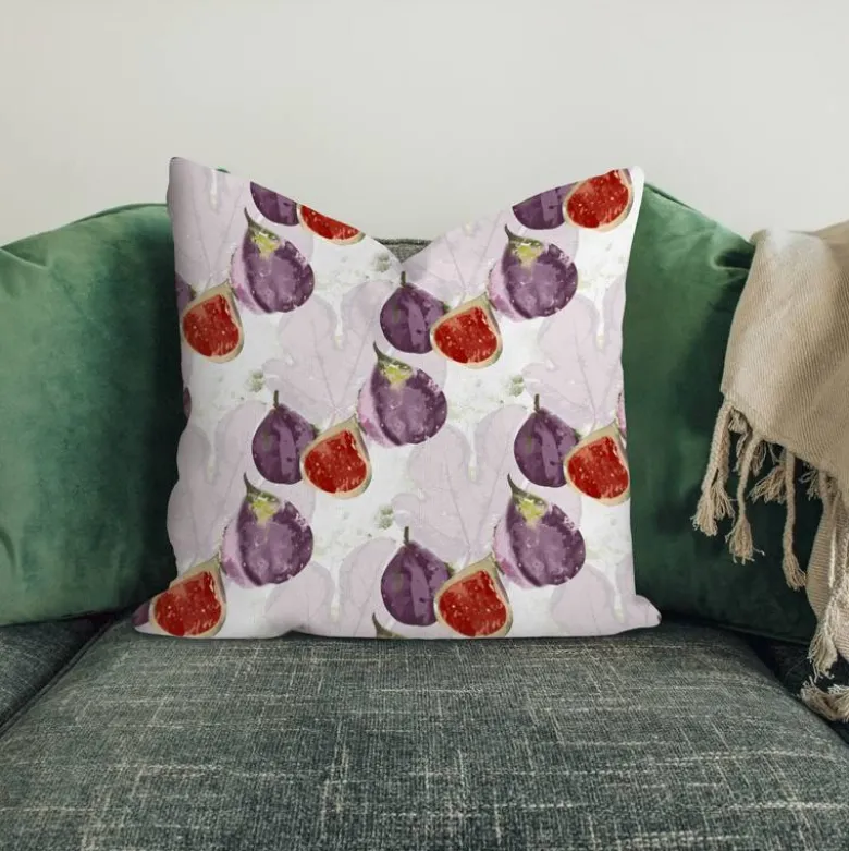 Figues et feuilles - Fond blanc