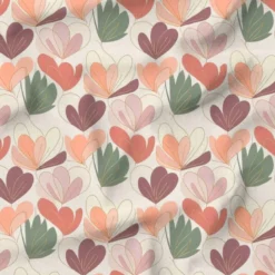 Fleur en forme de coeur pastel - Fond écru