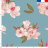 Fleur japonaise - Fond bleu grisé