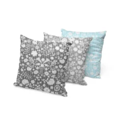 Fleurs et rayures blanches aspect lin - Fond noir