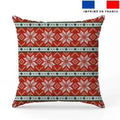 Flocon de neige effet tricoté - Fond rouge