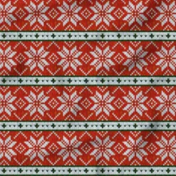 Flocon de neige effet tricoté - Fond rouge