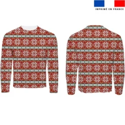 Flocon de neige effet tricoté - Fond rouge
