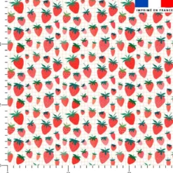 Fraise et carreaux zig zag - Fond beige