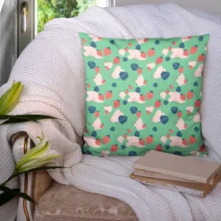 Fraise et feuille - Fond vert