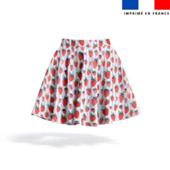 Fraise et fines rayures bleues - Fond blanc