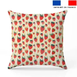 Fraise et fines rayures jaunes - Fond blanc