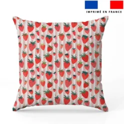 Fraise et fines rayures rouges - Fond blanc