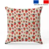 Fraise et fines rayures vertes - Fond blanc