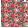 Fraisier en fleurs - Fond rose - Création Andréa Leonelli
