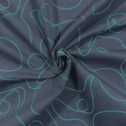 French terry bleu imprimé raquette de tennis design