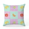 Fruits acidulés vichy mauve et turquoise - Fond blanc - Création Lili Bambou Design