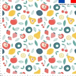 Fruits et feuille - Fond blanc
