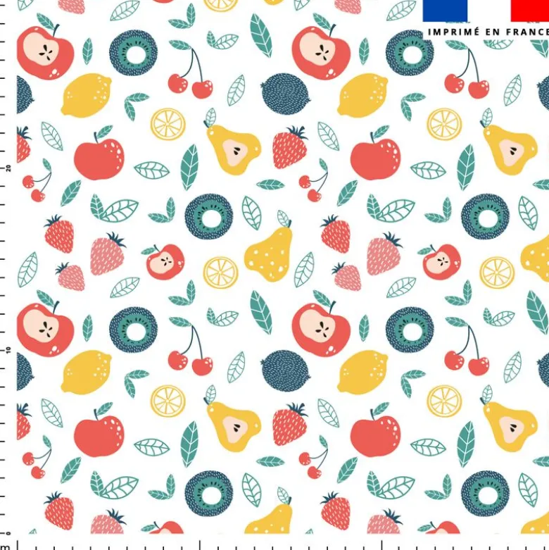 Fruits et feuille - Fond blanc