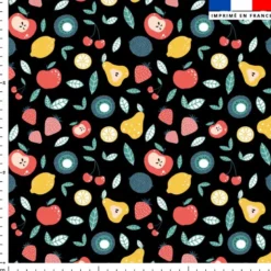 Fruits et feuille - Fond noir