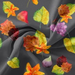 Fruits et feuilles - Fond gris foncé - Création Cat&Colours
