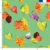 Fruits et feuilles - Fond vert clair - Création Cat&Colours