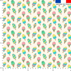Glaces colorées et esquimaux - Fond écru