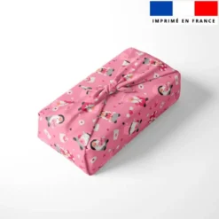 Gnomes amoureux - Fond rose