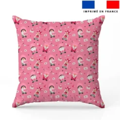 Gnomes amoureux - Fond rose