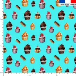 Gourmandises - Fond bleu clair - Création Cat&Colours
