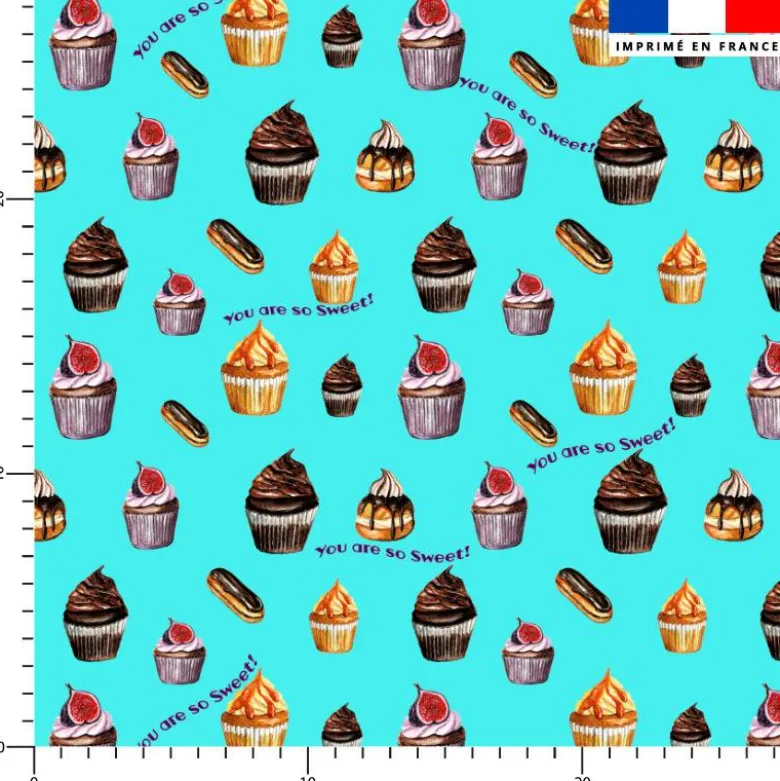 Gourmandises You are so sweet - Fond bleu clair - Création Cat&Colours
