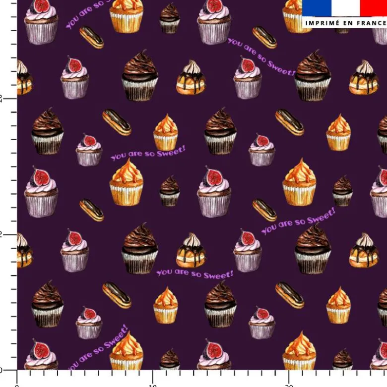 Gourmandises You are so sweet - Fond violet foncé - Création Cat&Colours