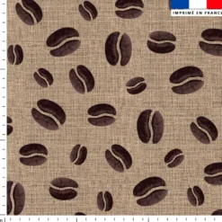 Grain de café - Fond effet toile de jute