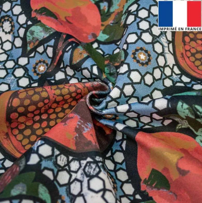 Grenade et céramique - Fond bleu