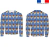 Hibou effet tricoté - Fond bleu