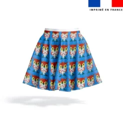 Hibou effet tricoté - Fond bleu