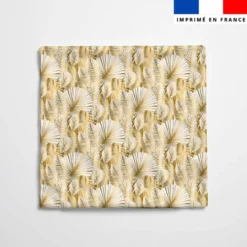 Housse de coussin 40x40 cm imprimée feuille art déco gold