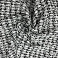 Jacquard extensible losanges noir et blanc