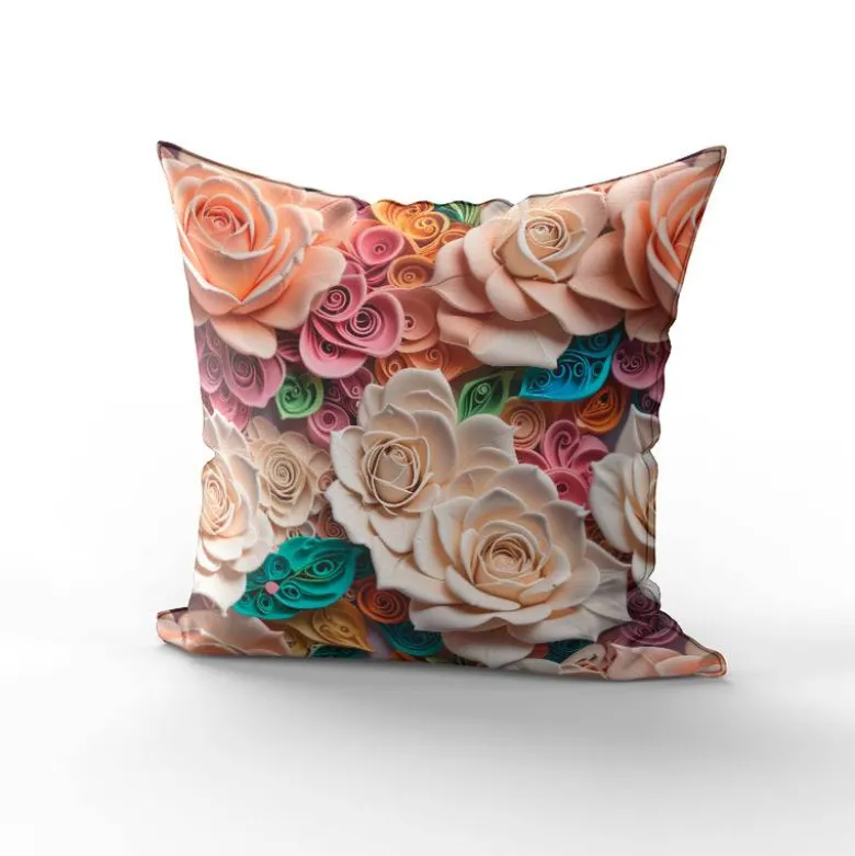 Jardin de roses multicolores effet 3D - Fond multicolore
