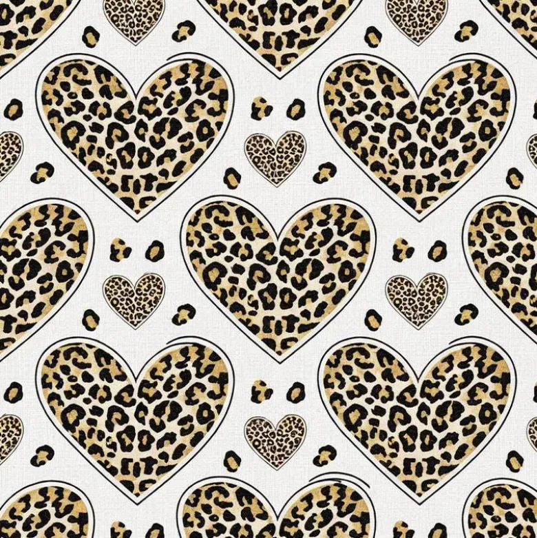 Jersey imprimé coeur léopard blanc