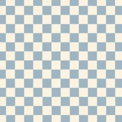 Jersey imprimé Damier bleu – fond beige