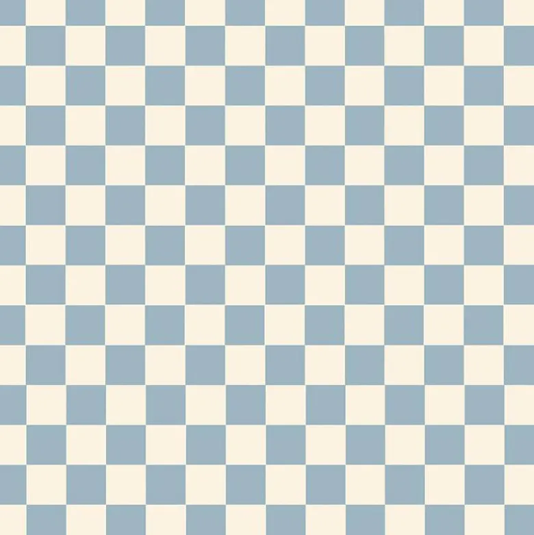 Jersey imprimé Damier bleu – fond beige