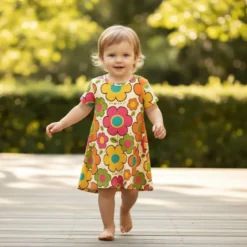 Jersey imprimé fleurs pop 70s